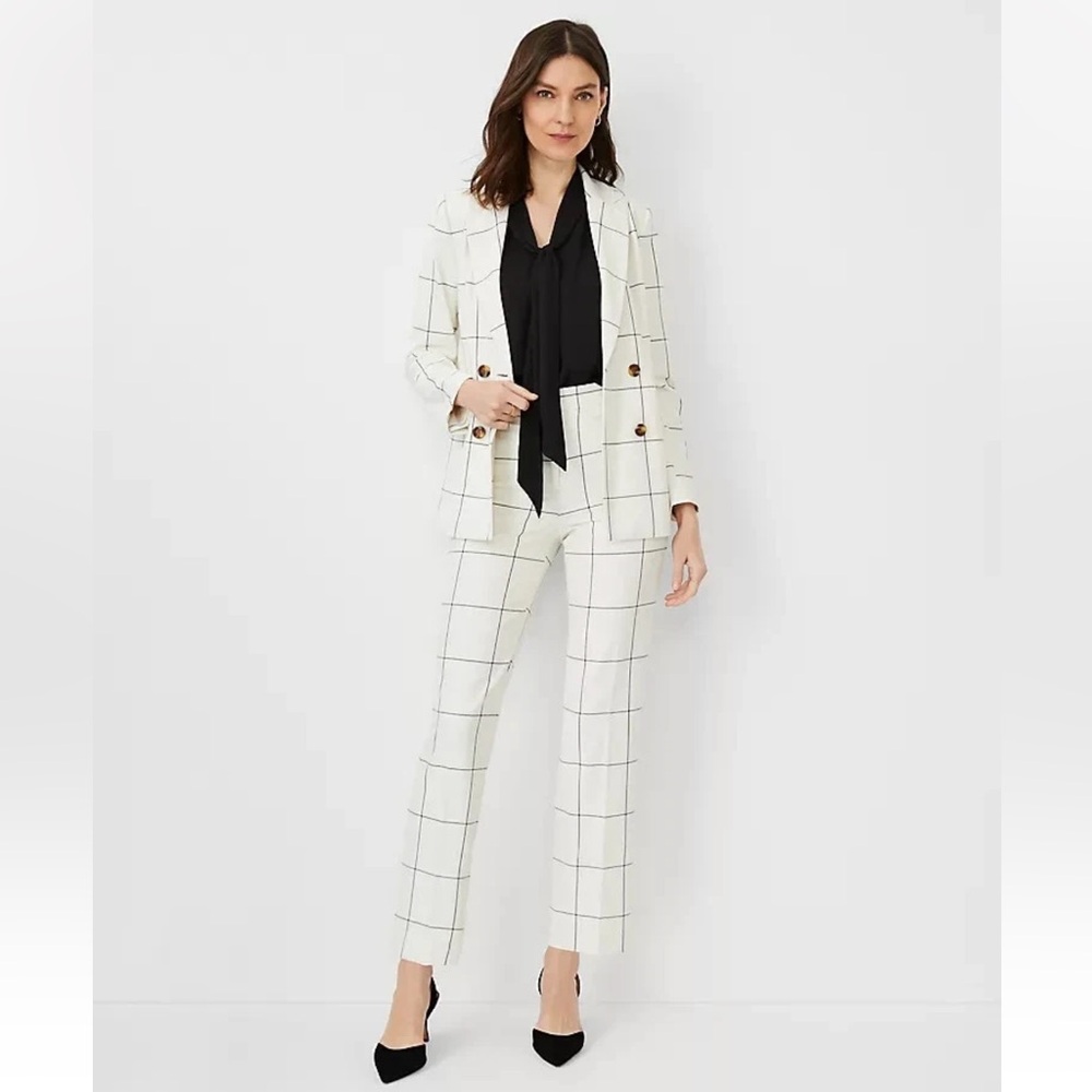 Ann Taylor White/Black Windowpane PANTS only size 2